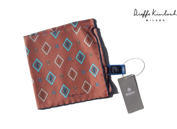 キンロック｜Dieffe Kinloch｜ナノユニバース別注パイユート柄ポケットチーフ｜シルクスクエアスカーフイメージ01