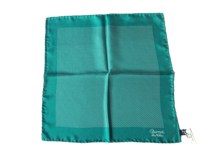 シャルベ|CHARVET|ドット柄プリントシルクポケットチーフ|グリーンイメージ08