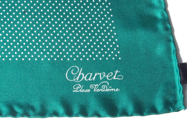 シャルベ|CHARVET|ドット柄プリントシルクポケットチーフ|グリーンイメージ09