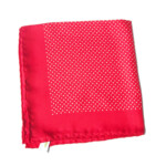 シャルベ|CHARVET|ドット柄プリントシルクポケットチーフ|レッドイメージ07
