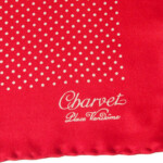 シャルベ|CHARVET|ドット柄プリントシルクポケットチーフ|レッドイメージ09