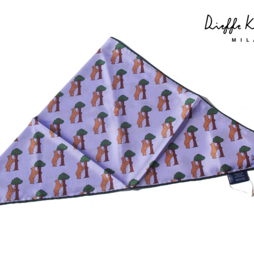 キンロック｜Dieffe Kinloch｜ベア柄プリントシルク トライアングル スカーフイメージ01