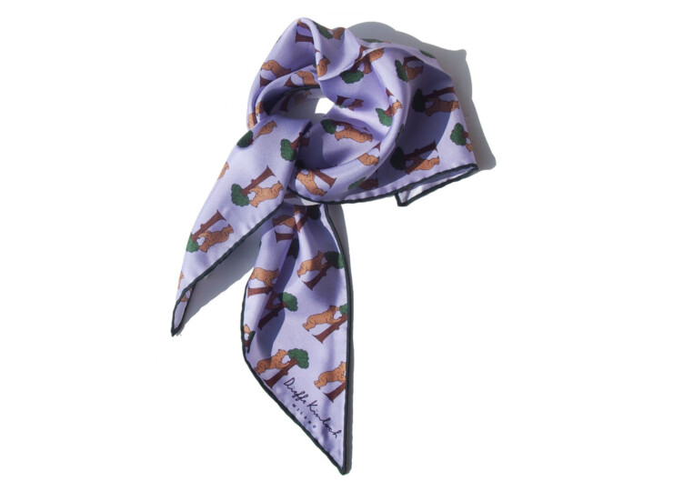 キンロック｜Dieffe Kinloch｜ベア柄プリントシルク トライアングル スカーフイメージ03