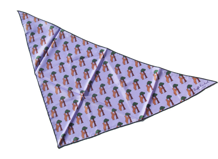 キンロック｜Dieffe Kinloch｜ベア柄プリントシルク トライアングル スカーフイメージ08