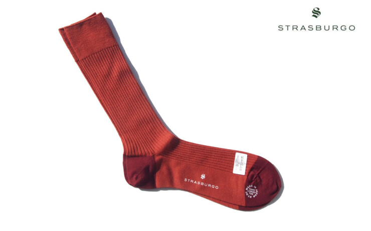 ストラスブルゴ｜strasburgo｜ウール×ナイロンリブソックス｜レッドイメージ01