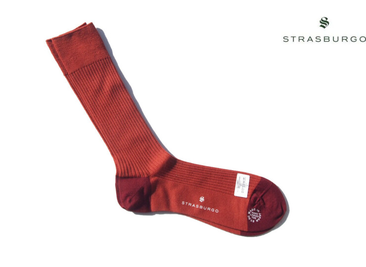 ストラスブルゴ｜strasburgo｜ウール×ナイロンリブソックス｜レッドイメージ01