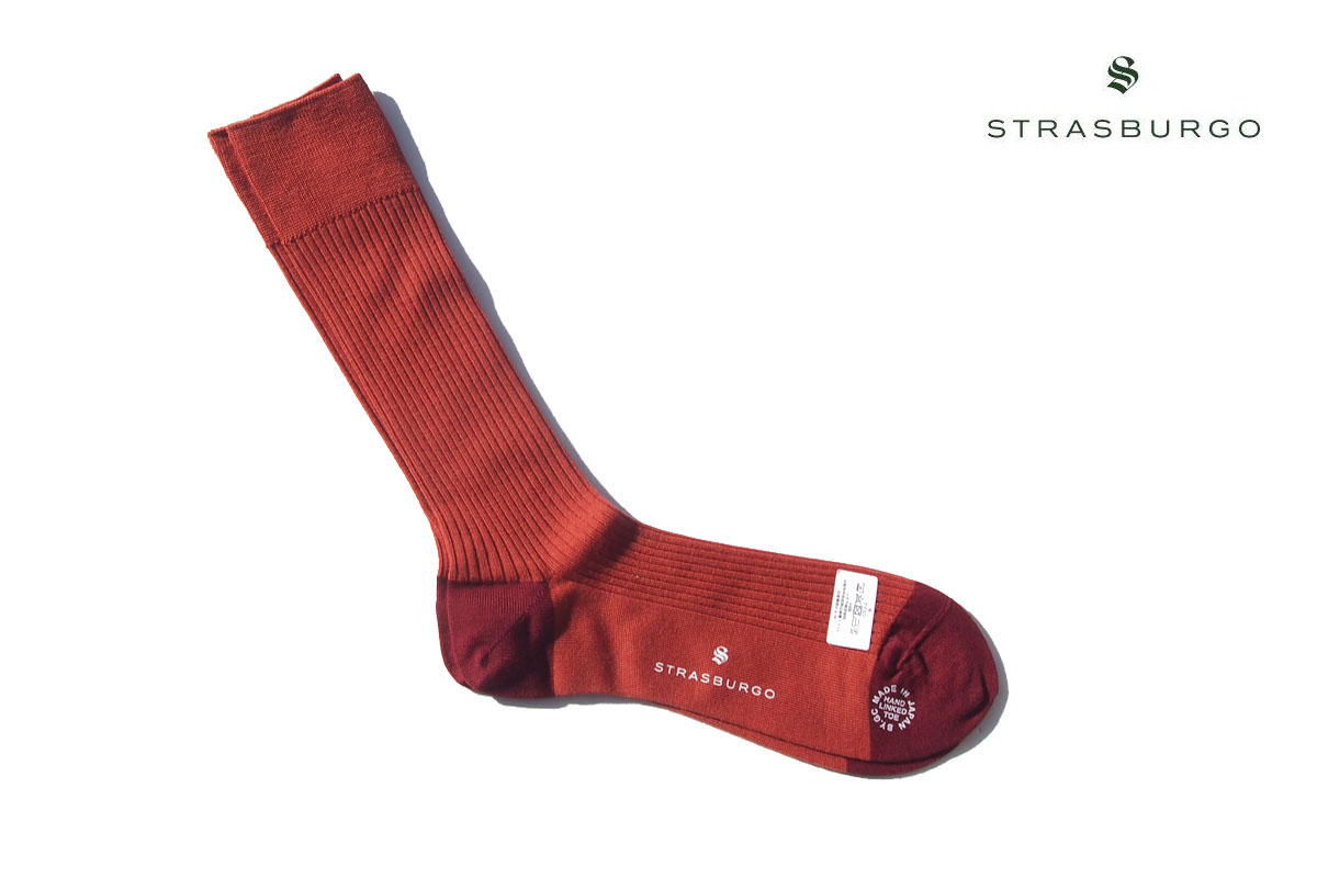 ストラスブルゴ｜strasburgo｜ウール×ナイロンリブソックス｜レッド 