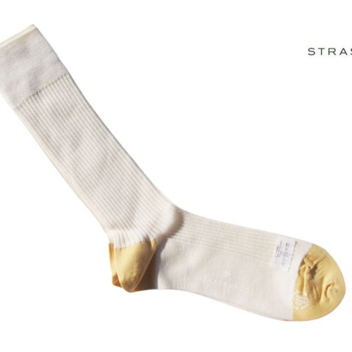 ストラスブルゴ｜strasburgo｜ウール×ナイロンリブソックス｜ホワイトイメージ01