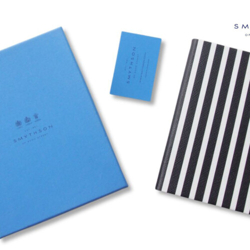 スマイソン｜SMYTHSON｜SOHOストライプノートブック｜BLACK/WHITE STRIPESイメージ01
