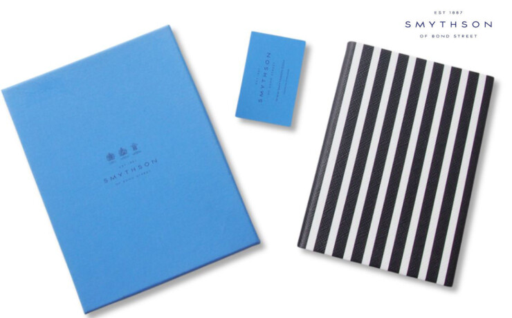 スマイソン｜SMYTHSON｜SOHOストライプノートブック｜BLACK/WHITE STRIPESイメージ01