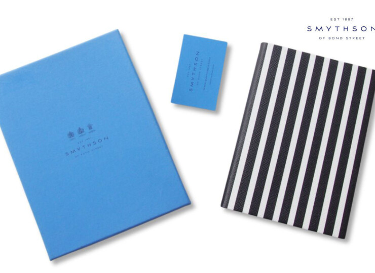 スマイソン｜SMYTHSON｜SOHOストライプノートブック｜BLACK/WHITE STRIPESイメージ01