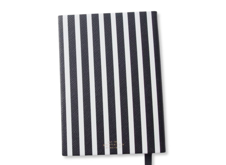 スマイソン｜SMYTHSON｜SOHOストライプノートブック｜BLACK/WHITE STRIPESイメージ02