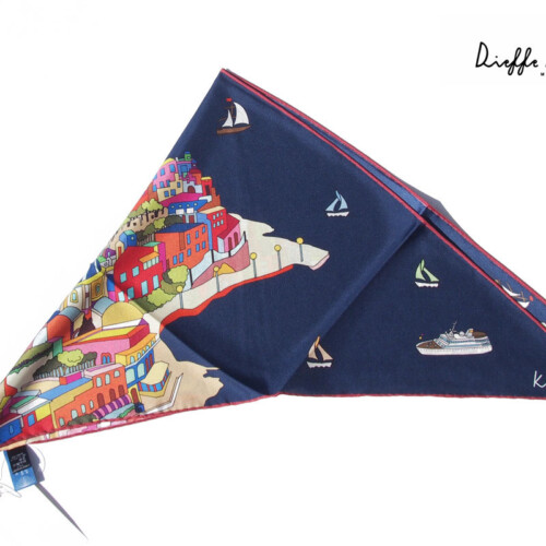 キンロック｜Dieffe Kinloch｜AMALFI COASTプリントシルク トライアングル スカーフイメージ01