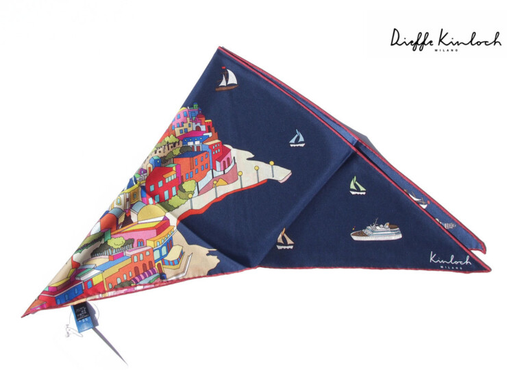 キンロック｜Dieffe Kinloch｜AMALFI COASTプリントシルク トライアングル スカーフイメージ01