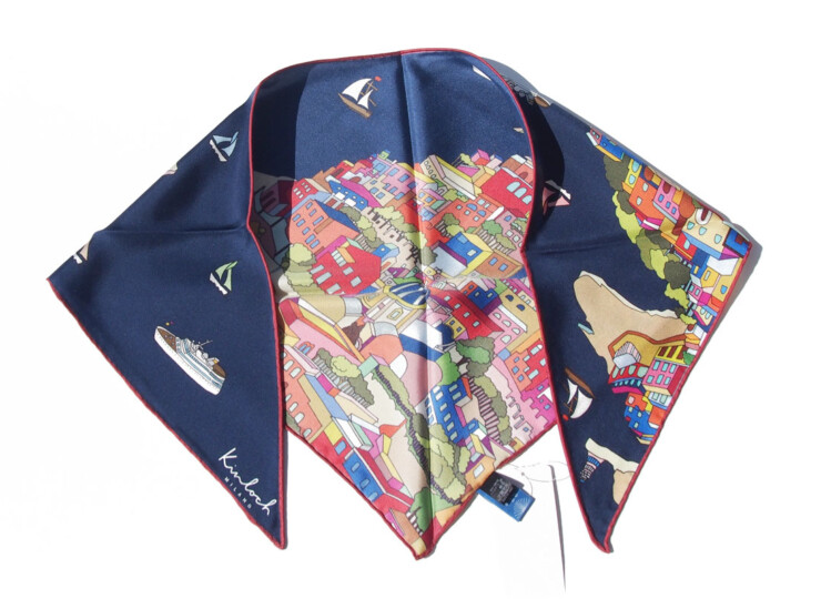 キンロック｜Dieffe Kinloch｜AMALFI COASTプリントシルク トライアングル スカーフイメージ010