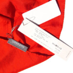 スズサン｜suzusan｜シルクツイル巻き上げ絞り染めスクエアスカーフ｜Silk Twill Woven Square Scarf-S｜Makiage Shibori "Leaves"｜Burnt Orange/Whiteイメージ02