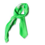 スズサン｜suzusan｜シルクツイル巻き上げ絞り染めスクエアスカーフ｜Silk Twill Woven Square Scarf-S｜Makiage Shibori "Leaves"｜Kelly Green/Whiteイメージ06