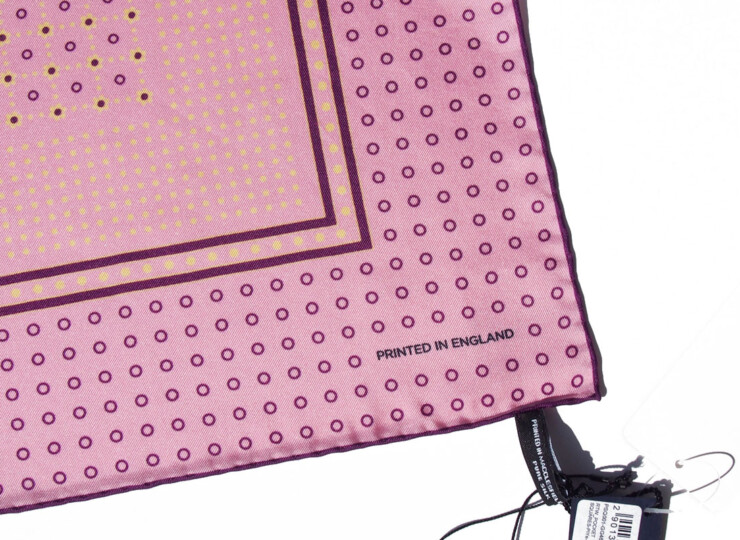 ターンブル&アッサー|Turnbull & Asser|13|ドット柄シルクポケットチーフ|ピンクイメージ04