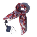 ターンブル&アッサー|Turnbull & Asser|15|リーフ柄シルクポケットチーフ|Red Abstract Feather Print Silk Pocket Square|ボルドーイメージ06