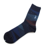ナイガイ|NAIGAI|オーガニックコットン混 クルー丈メンズソックス|HOBBY SOCKS|ゴルフ|ブルーイメージ03