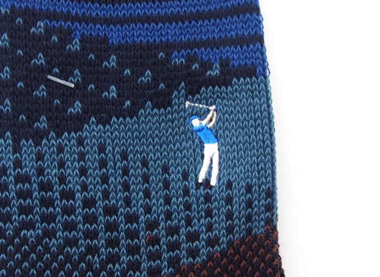 ナイガイ|NAIGAI|オーガニックコットン混 クルー丈メンズソックス|HOBBY SOCKS|ゴルフ|ブルーイメージ04