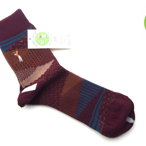 ナイガイ｜NAIGAI｜オーガニックコットン混 クルー丈メンズソックス｜HOBBY SOCKS｜ゴルフ｜ボルドーイメージ01