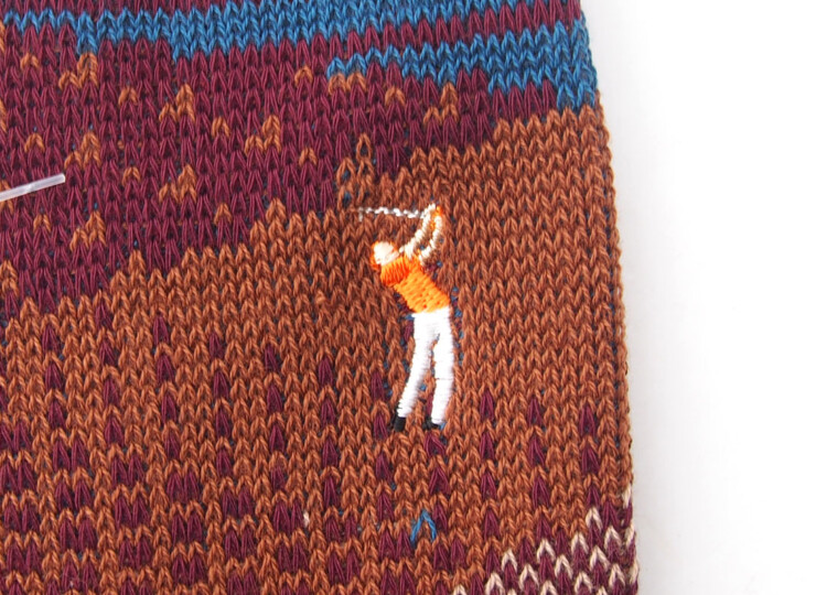 ナイガイ|NAIGAI|オーガニックコットン混 クルー丈メンズソックス|HOBBY SOCKS|ゴルフ|ボルドーイメージ06