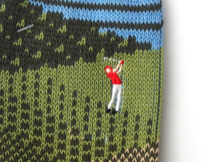 ナイガイ|NAIGAI|オーガニックコットン混 クルー丈メンズソックス|HOBBY SOCKS|ゴルフ|グリーンイメージ04