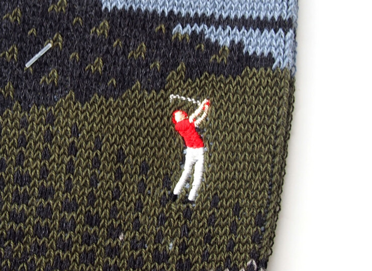 ナイガイ|NAIGAI|オーガニックコットン混 クルー丈メンズソックス|HOBBY SOCKS|ゴルフ|グレーイメージ03