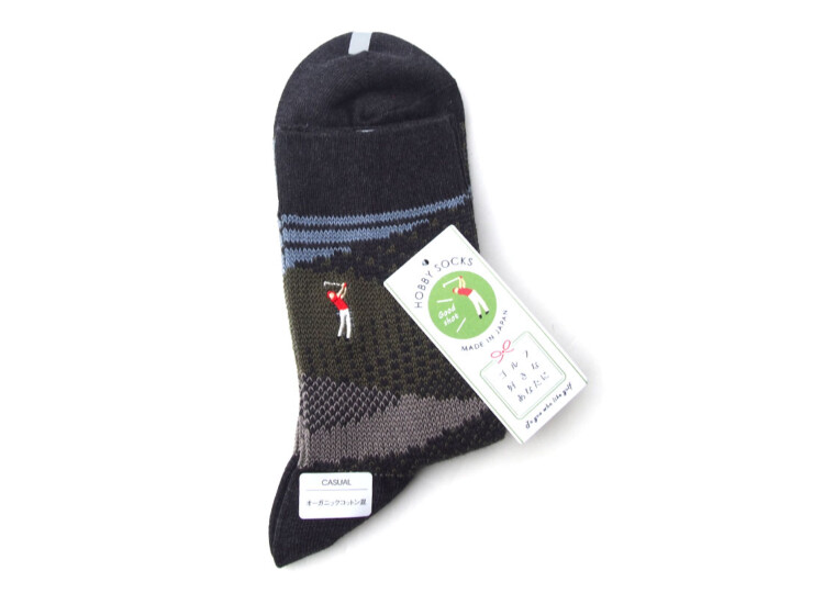 ナイガイ|NAIGAI|オーガニックコットン混 クルー丈メンズソックス|HOBBY SOCKS|ゴルフ|グレーイメージ06