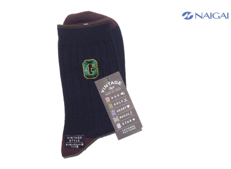 HTM 2141 naigai vintage socks golf nvy (1)