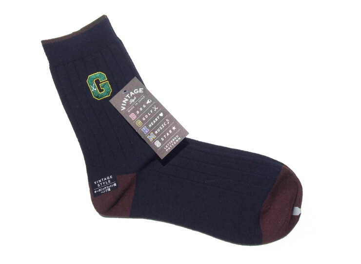 HTM 2141 naigai vintage socks golf nvy (6)