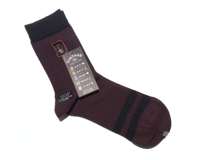 HTM 2142 naigai vintage socks dog br (2)