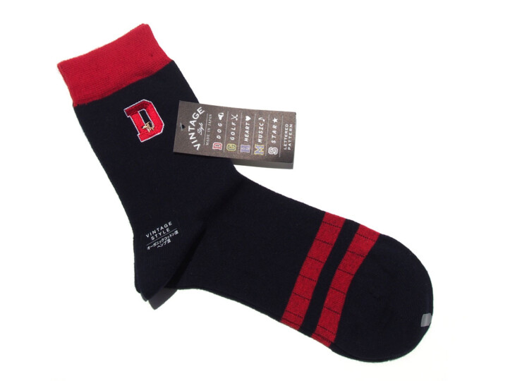 HTM 2143 naigai vintage socks dog nvy (2)